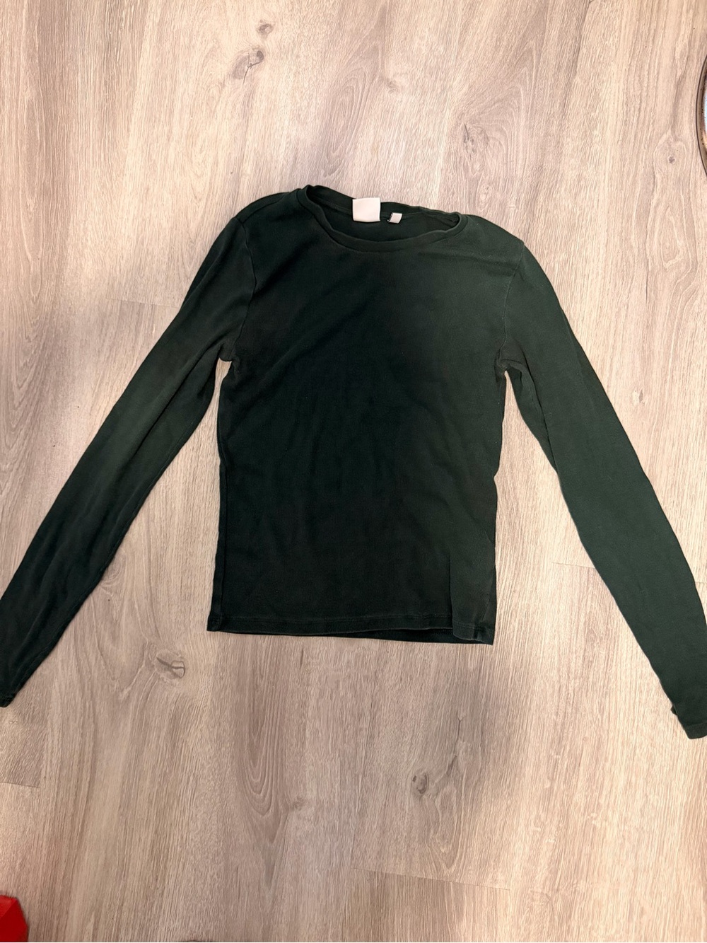 Aritzia Long Sleeve Crewneck Top - Forest Green